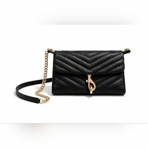 Rebecca Minkoff Black Chevron Edie Date Night Shoulder Crossbody Wallet